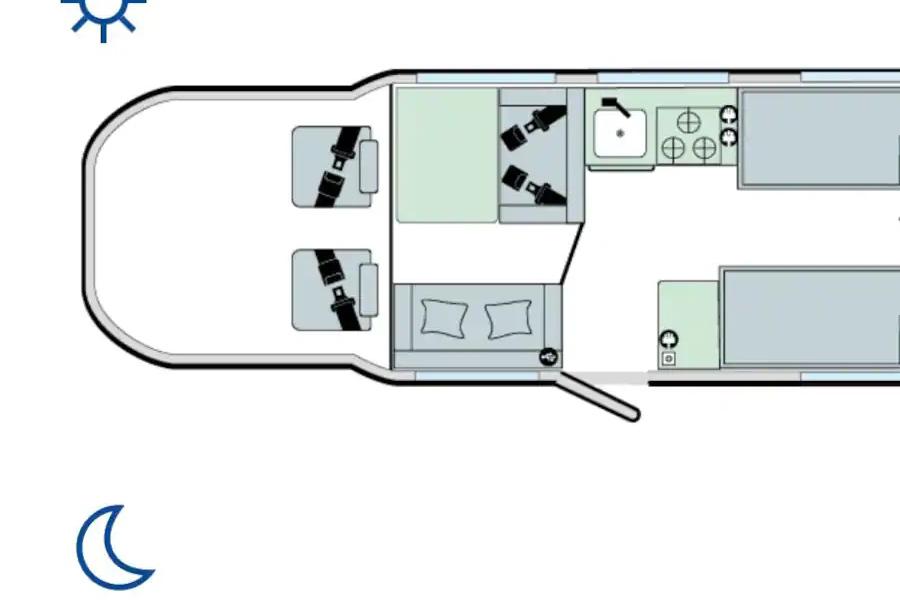 Four berth motorhome interior plan