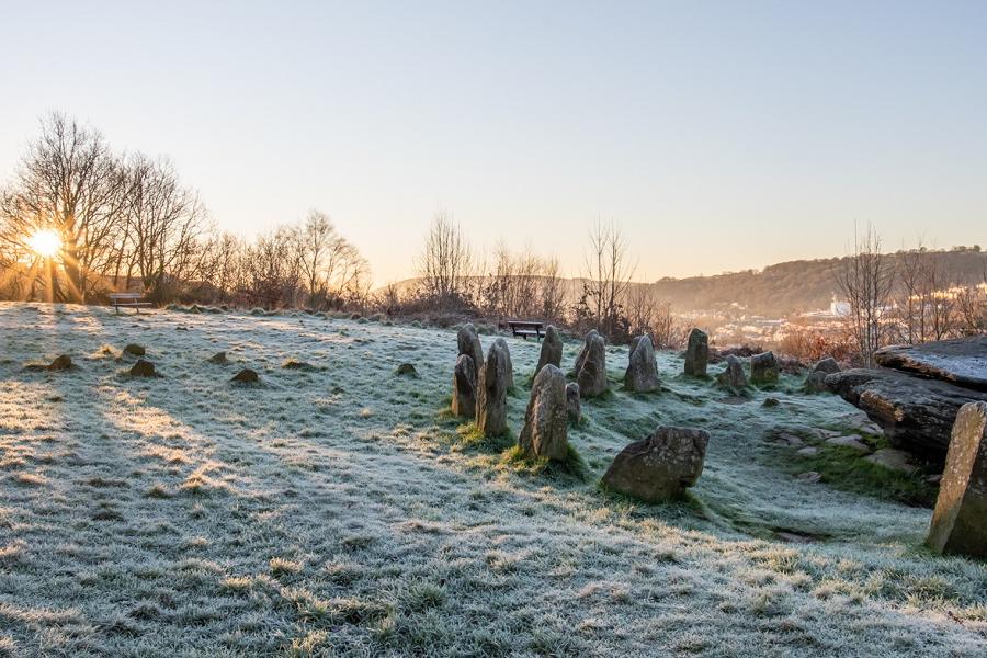 Rocking Stones in Winter on the Pontypridd Heritage Walk