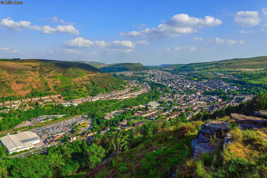 View of the Rhondda from Llwynypia Mountain. Picture by Keith Jones