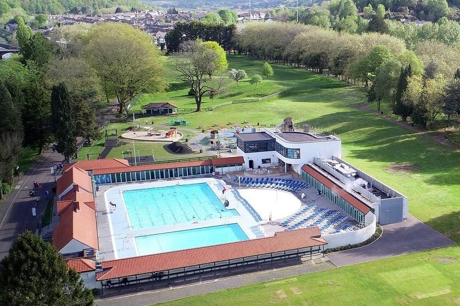 View over Lido Ponty from the Pontypridd Heritage Walk